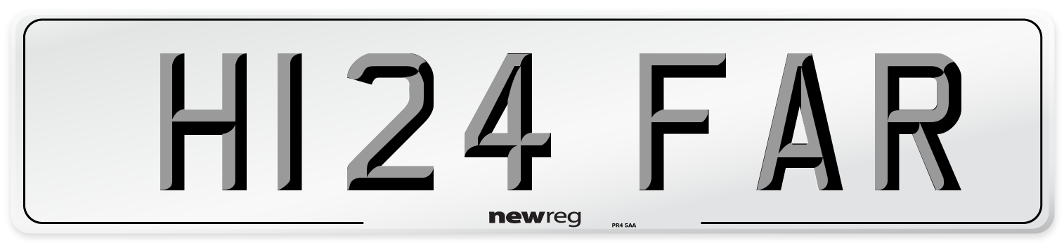 H124 FAR Number Plate from New Reg